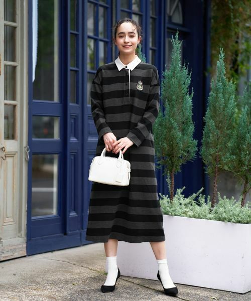 CARA O CRUZ / キャラ・オ・クルス ドレス | ポロシャツボーダーワンピース | 詳細10