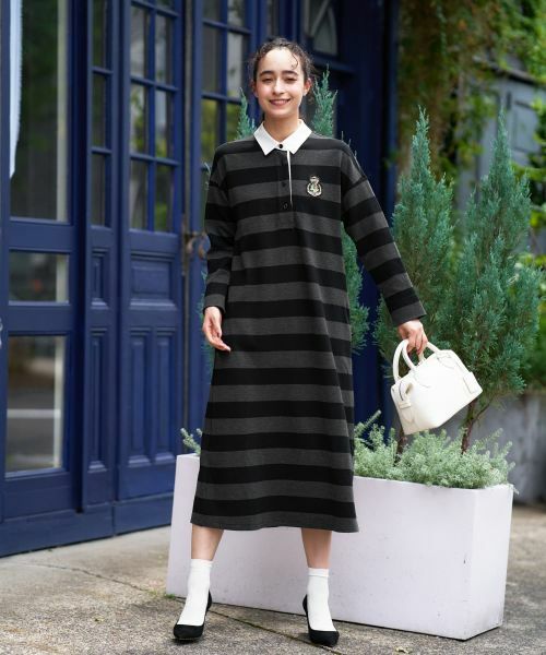 CARA O CRUZ / キャラ・オ・クルス ドレス | ポロシャツボーダーワンピース | 詳細11