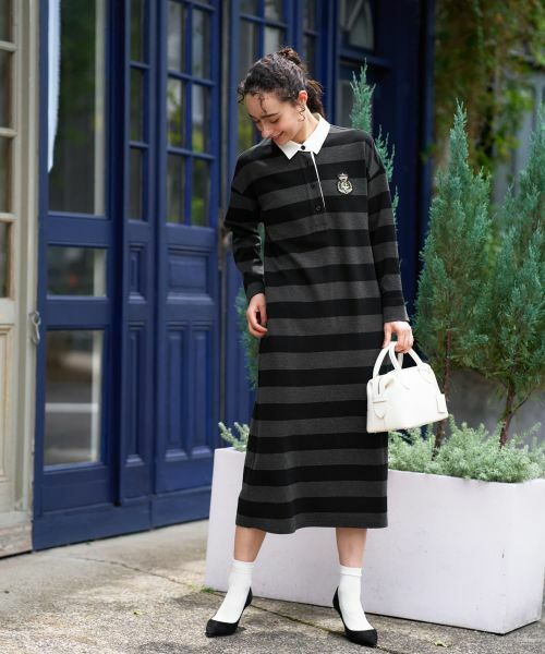CARA O CRUZ / キャラ・オ・クルス ドレス | ポロシャツボーダーワンピース | 詳細12