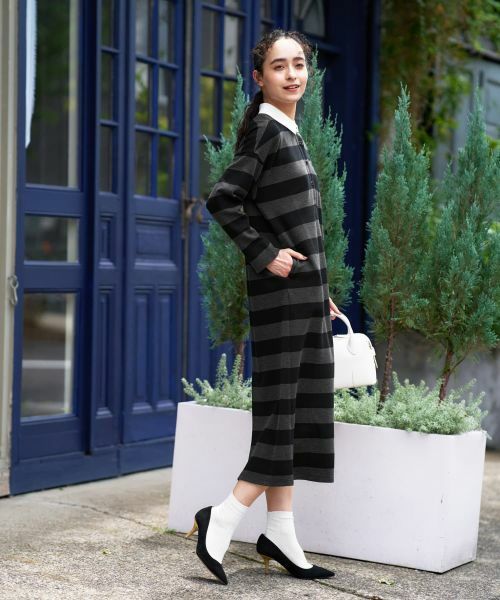 CARA O CRUZ / キャラ・オ・クルス ドレス | ポロシャツボーダーワンピース | 詳細13