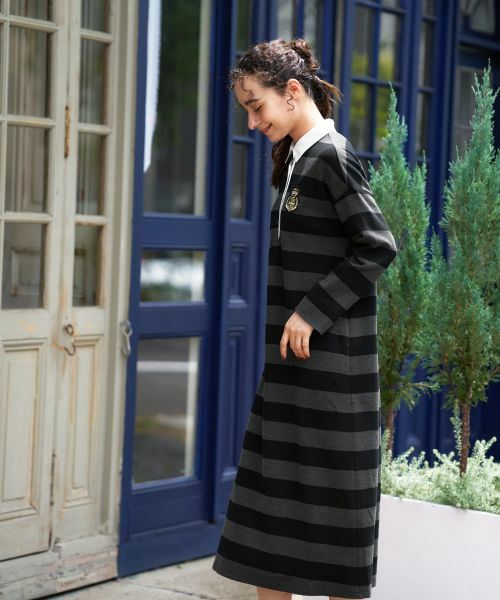 CARA O CRUZ / キャラ・オ・クルス ドレス | ポロシャツボーダーワンピース | 詳細4