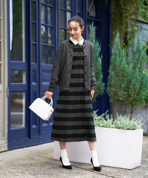 CARA O CRUZ / キャラ・オ・クルス ドレス | ポロシャツボーダーワンピース | 詳細7