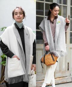 CARA O CRUZ / キャラ・オ・クルス その他小物 | 異素材MIXリバーシブルケープベスト【MYLAB】