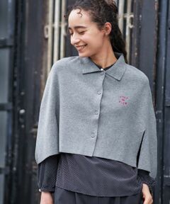 CARA O CRUZ / キャラ・オ・クルス その他小物 | 襟付きニットポンチョ【ピンクリボン】