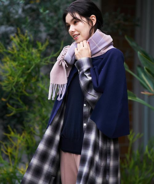 CARA O CRUZ / キャラ・オ・クルス その他小物 | 襟付きニットポンチョ【ピンクリボン】 | 詳細2