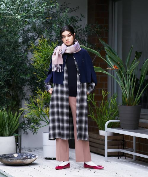 CARA O CRUZ / キャラ・オ・クルス その他小物 | 襟付きニットポンチョ【ピンクリボン】 | 詳細20