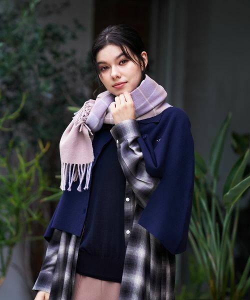 CARA O CRUZ / キャラ・オ・クルス その他小物 | 襟付きニットポンチョ【ピンクリボン】 | 詳細3