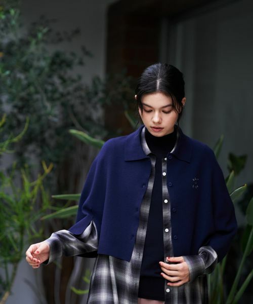 CARA O CRUZ / キャラ・オ・クルス その他小物 | 襟付きニットポンチョ【ピンクリボン】 | 詳細5