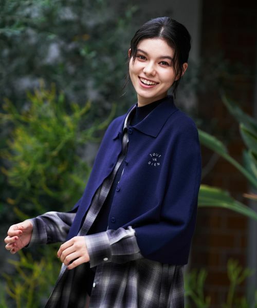 CARA O CRUZ / キャラ・オ・クルス その他小物 | 襟付きニットポンチョ【ピンクリボン】 | 詳細6