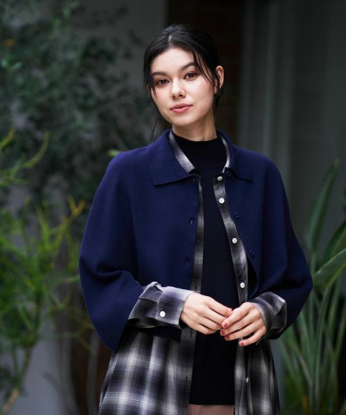 CARA O CRUZ / キャラ・オ・クルス その他小物 | 襟付きニットポンチョ【ピンクリボン】 | 詳細7