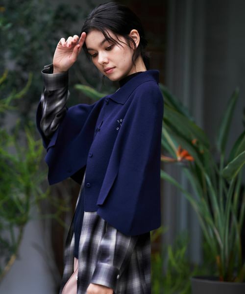 CARA O CRUZ / キャラ・オ・クルス その他小物 | 襟付きニットポンチョ【ピンクリボン】 | 詳細8