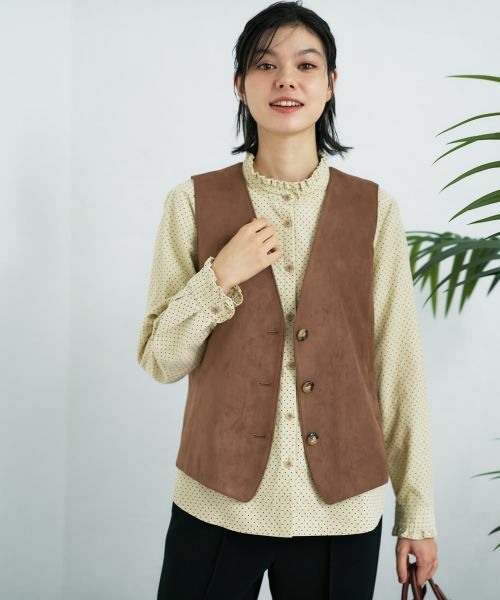 CARA O CRUZ / キャラ・オ・クルス テーラードジャケット | スエードVネックベスト【35th】 | 詳細2
