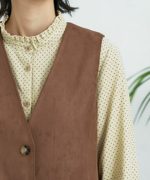 CARA O CRUZ / キャラ・オ・クルス テーラードジャケット | スエードVネックベスト【35th】 | 詳細21