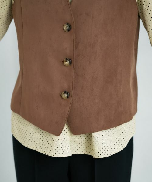 CARA O CRUZ / キャラ・オ・クルス テーラードジャケット | スエードVネックベスト【35th】 | 詳細22