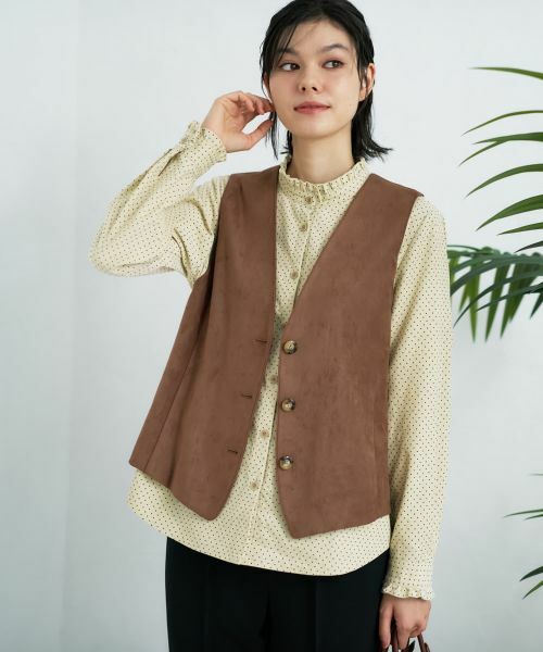 CARA O CRUZ / キャラ・オ・クルス テーラードジャケット | スエードVネックベスト【35th】 | 詳細3