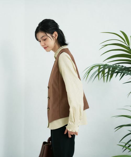 CARA O CRUZ / キャラ・オ・クルス テーラードジャケット | スエードVネックベスト【35th】 | 詳細4