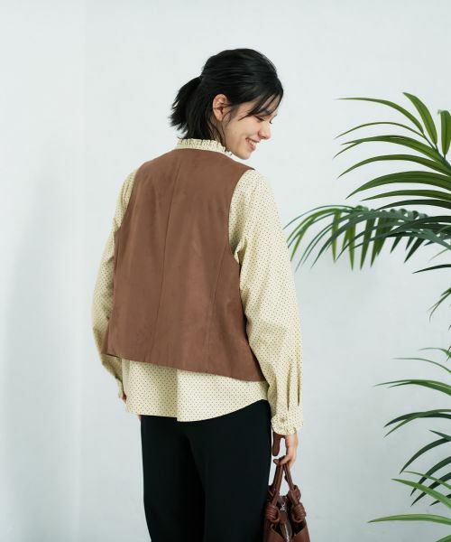 CARA O CRUZ / キャラ・オ・クルス テーラードジャケット | スエードVネックベスト【35th】 | 詳細6