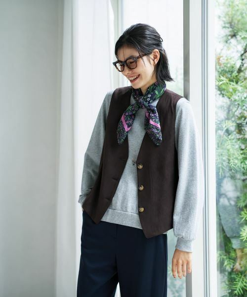 CARA O CRUZ / キャラ・オ・クルス テーラードジャケット | スエードVネックベスト【35th】 | 詳細7