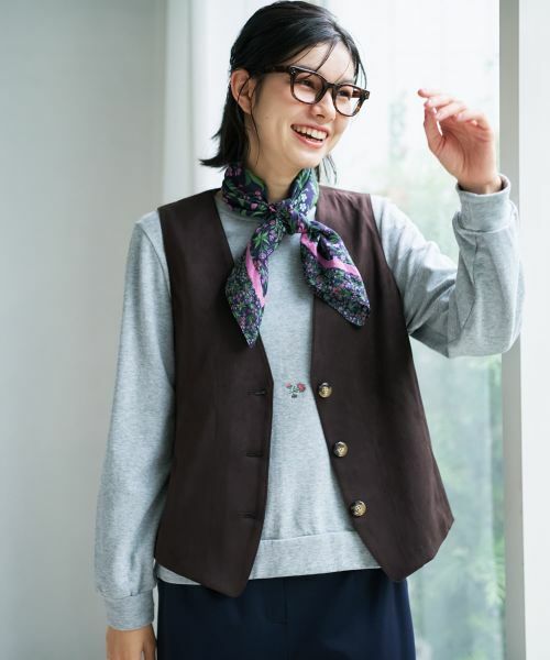 CARA O CRUZ / キャラ・オ・クルス テーラードジャケット | スエードVネックベスト【35th】 | 詳細9