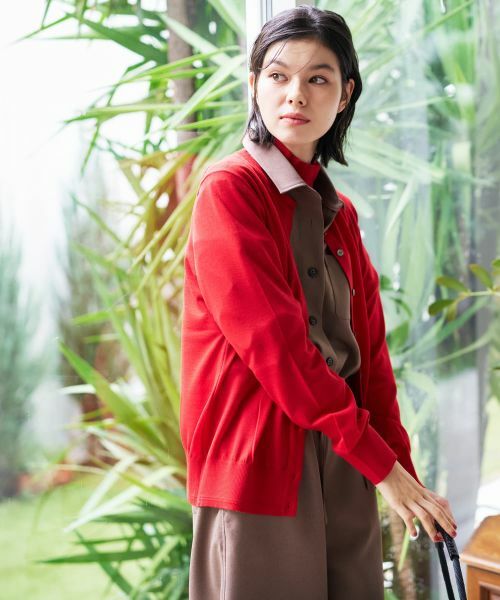 CARA O CRUZ / キャラ・オ・クルス カーディガン・ボレロ | 【質感のいい】クルーネックカーディガン【ZEGNA BARUFFA】 | 詳細2