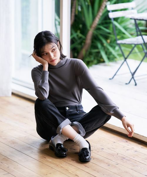 CARA O CRUZ / キャラ・オ・クルス ニット・セーター | ハイネックニット【ZEGNA BARUFFA】(チャコール系)