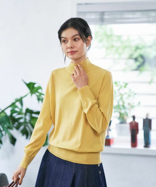 CARA O CRUZ / キャラ・オ・クルス ニット・セーター | ハイネックニット【ZEGNA BARUFFA】(イエロー)