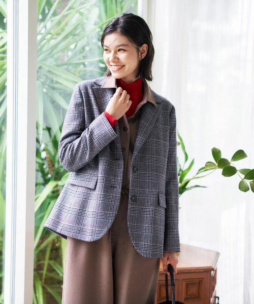 CARA O CRUZ / キャラ・オ・クルス テーラードジャケット | グレンチェックブレザー | 詳細1