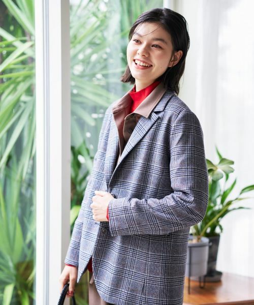 CARA O CRUZ / キャラ・オ・クルス テーラードジャケット | グレンチェックブレザー | 詳細3