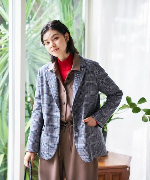 CARA O CRUZ / キャラ・オ・クルス テーラードジャケット | グレンチェックブレザー | 詳細4