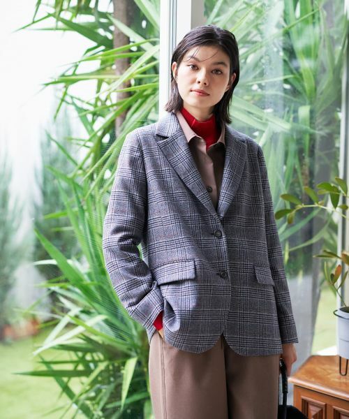 CARA O CRUZ / キャラ・オ・クルス テーラードジャケット | グレンチェックブレザー | 詳細8
