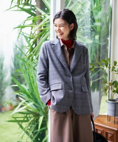 CARA O CRUZ / キャラ・オ・クルス テーラードジャケット | グレンチェックブレザー | 詳細9