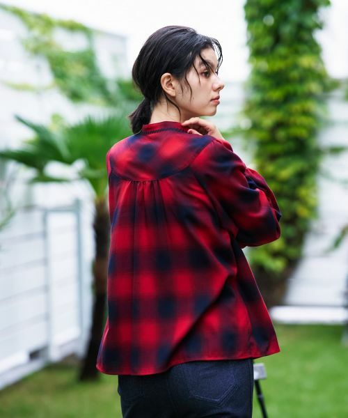 CARA O CRUZ / キャラ・オ・クルス シャツ・ブラウス | チェックバンドカラーブラウス | 詳細10