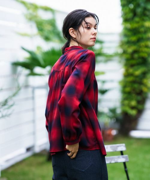 CARA O CRUZ / キャラ・オ・クルス シャツ・ブラウス | チェックバンドカラーブラウス | 詳細11