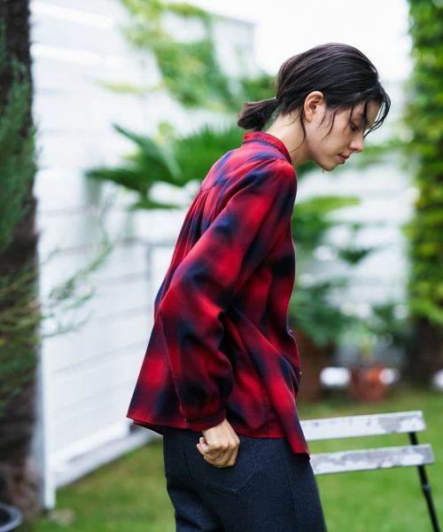 CARA O CRUZ / キャラ・オ・クルス シャツ・ブラウス | チェックバンドカラーブラウス | 詳細12