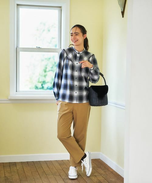 CARA O CRUZ / キャラ・オ・クルス シャツ・ブラウス | チェックバンドカラーブラウス | 詳細14