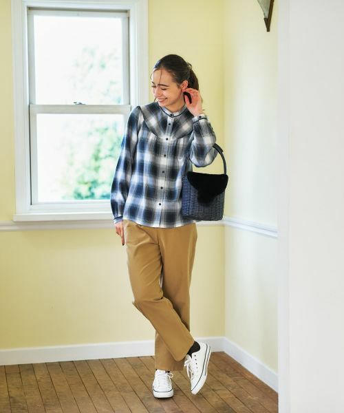 CARA O CRUZ / キャラ・オ・クルス シャツ・ブラウス | チェックバンドカラーブラウス | 詳細15