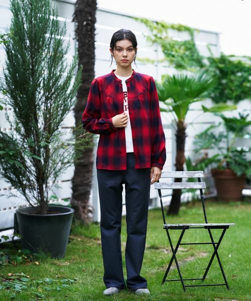CARA O CRUZ / キャラ・オ・クルス シャツ・ブラウス | チェックバンドカラーブラウス | 詳細24