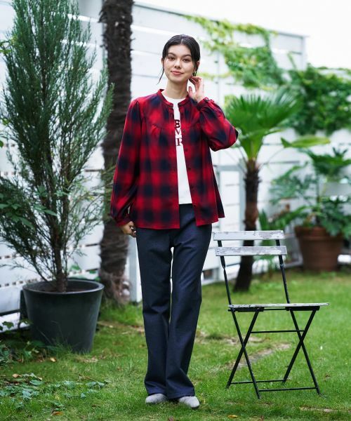 CARA O CRUZ / キャラ・オ・クルス シャツ・ブラウス | チェックバンドカラーブラウス | 詳細25