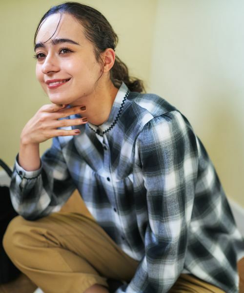 CARA O CRUZ / キャラ・オ・クルス シャツ・ブラウス | チェックバンドカラーブラウス | 詳細5