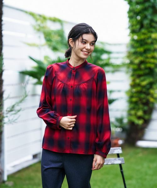 CARA O CRUZ / キャラ・オ・クルス シャツ・ブラウス | チェックバンドカラーブラウス | 詳細7