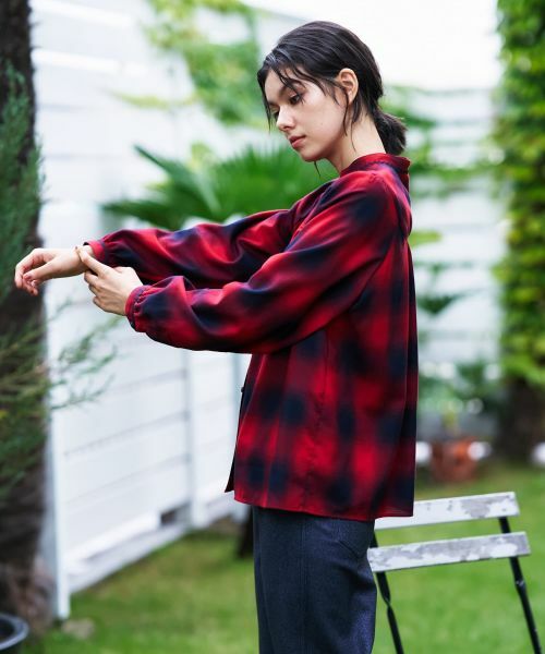 CARA O CRUZ / キャラ・オ・クルス シャツ・ブラウス | チェックバンドカラーブラウス | 詳細9