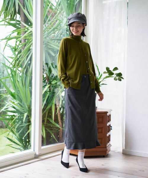 CARA O CRUZ / キャラ・オ・クルス ミニ・ひざ丈スカート | ストライプフリルスカート | 詳細10