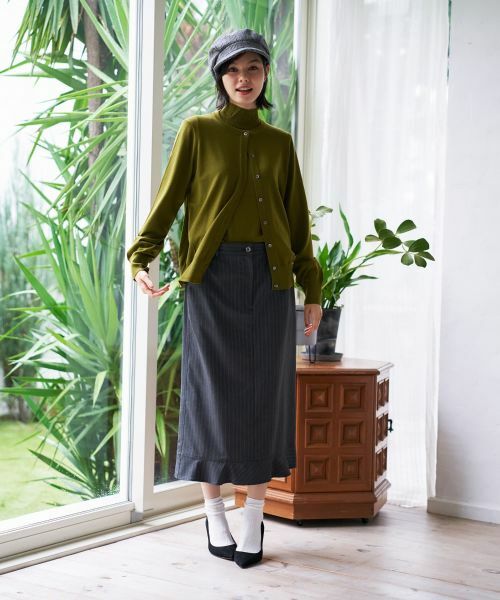 CARA O CRUZ / キャラ・オ・クルス ミニ・ひざ丈スカート | ストライプフリルスカート | 詳細11