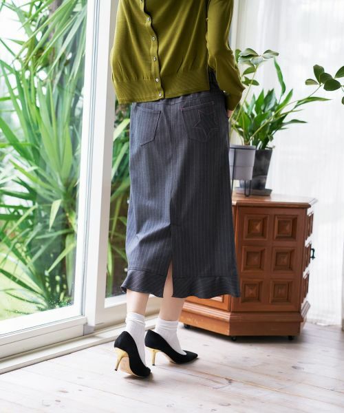 CARA O CRUZ / キャラ・オ・クルス ミニ・ひざ丈スカート | ストライプフリルスカート | 詳細4