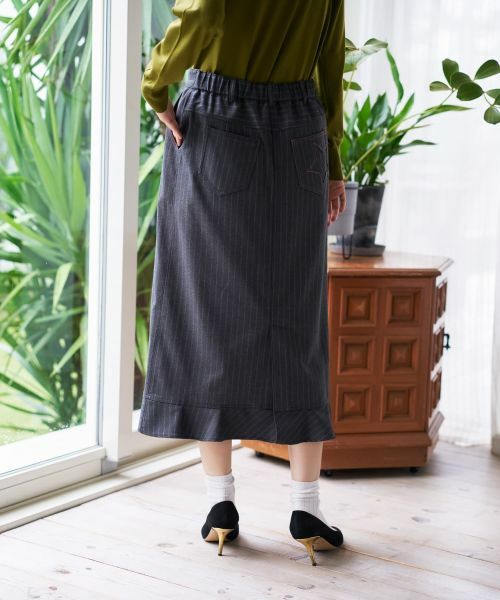 CARA O CRUZ / キャラ・オ・クルス ミニ・ひざ丈スカート | ストライプフリルスカート | 詳細6