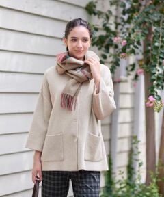 CARA O CRUZ / キャラ・オ・クルス テーラードジャケット | スタンドカラーニットジャケット【ANNE CLAIRE】【35th】