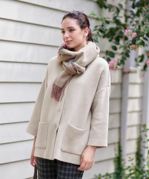 CARA O CRUZ / キャラ・オ・クルス テーラードジャケット | スタンドカラーニットジャケット【ANNE CLAIRE】【35th】 | 詳細1