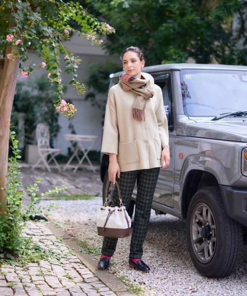 CARA O CRUZ / キャラ・オ・クルス テーラードジャケット | スタンドカラーニットジャケット【ANNE CLAIRE】【35th】 | 詳細10