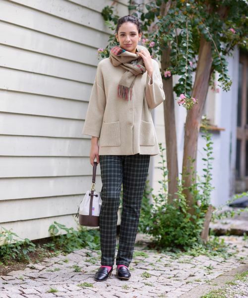 CARA O CRUZ / キャラ・オ・クルス テーラードジャケット | スタンドカラーニットジャケット【ANNE CLAIRE】【35th】 | 詳細17