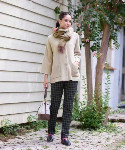 CARA O CRUZ / キャラ・オ・クルス テーラードジャケット | スタンドカラーニットジャケット【ANNE CLAIRE】【35th】 | 詳細18